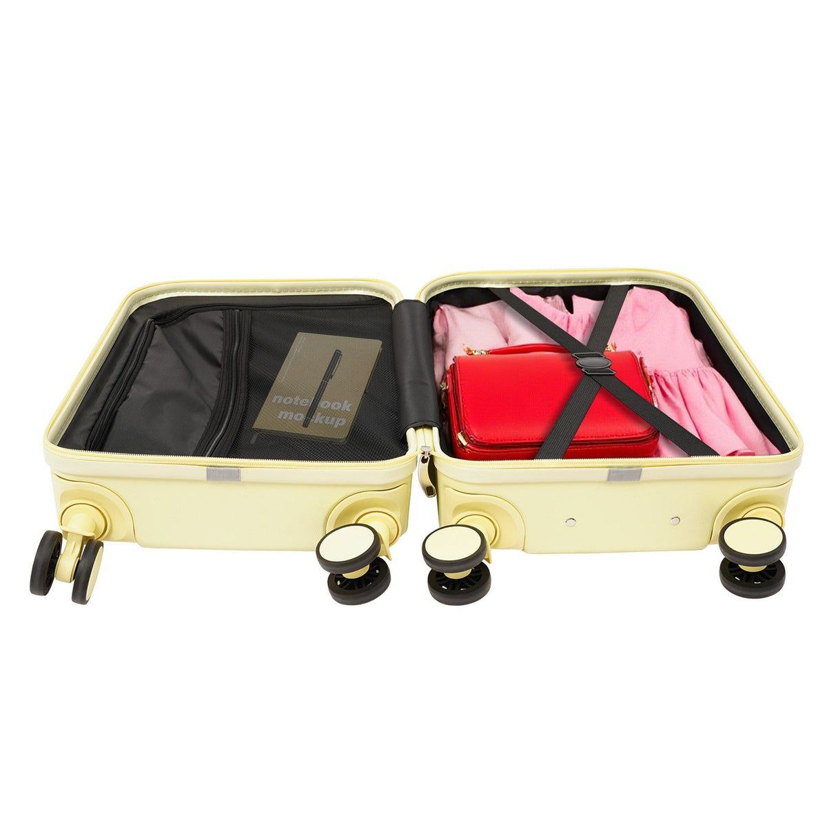 20-Inch Business Carry-On Luggage Suitcase - Durable ABS & PVC Spinner Case with 3-Digit Lock, 4-Wheel 360° Silent Gliding
