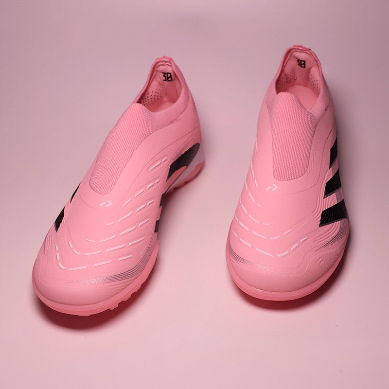 2503TF Without-Lace Mens Soccer Shoes SLIP-ON Non-Slip Turf Soccer Cleats for Kid TF/FG Training Football Boots Chuteira Campo