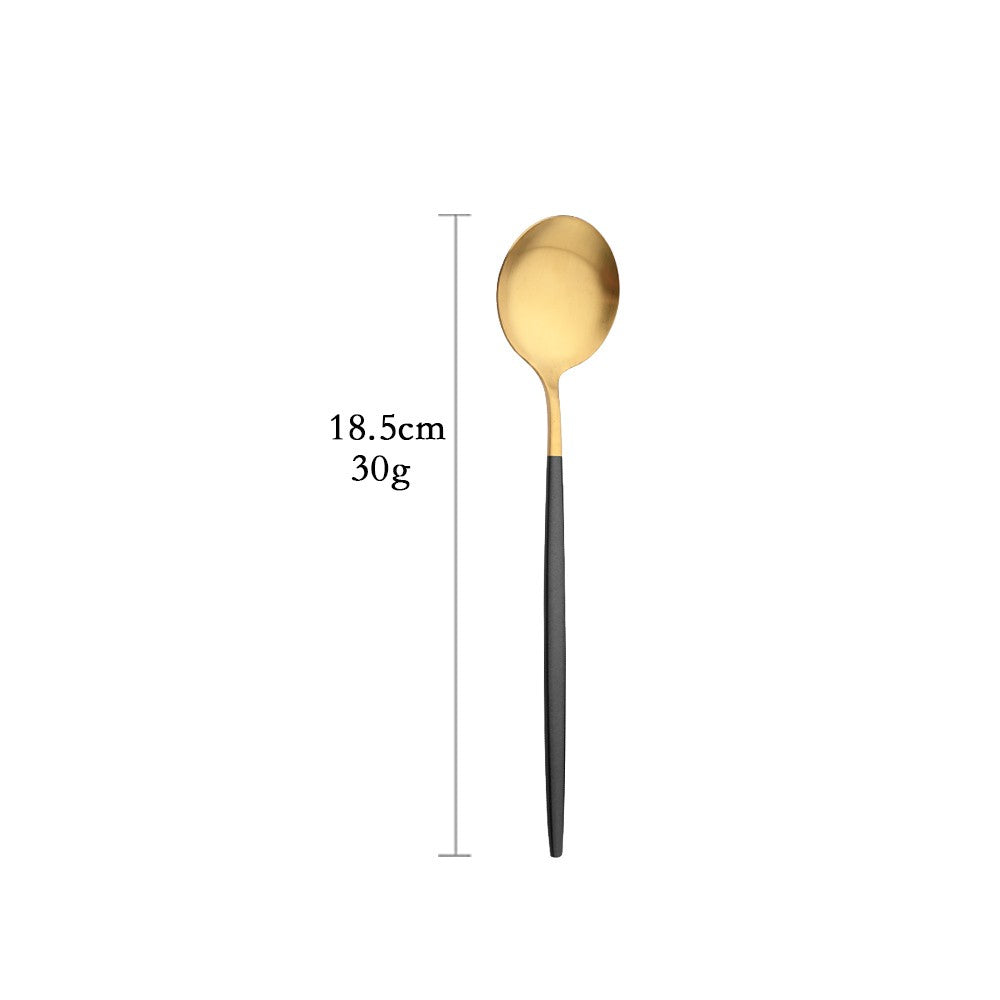 Tableware Stainless Steel Black Gold Flatware Cutlery Set Dinnerware Dinner Knife Coffee Spoon Fork Salad Fork Spoon Silverware