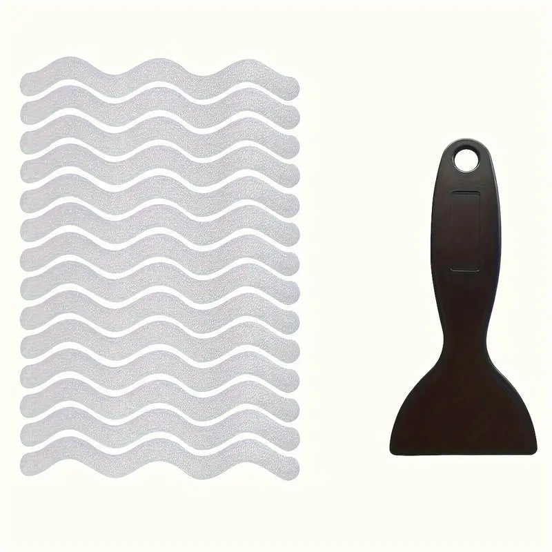 24Pcs Anti Slip Strips S-shaped Colorful Shower Stickers Bathtub Shower Stair Floor Safety Tape Bathroom Mats Bath Supplies