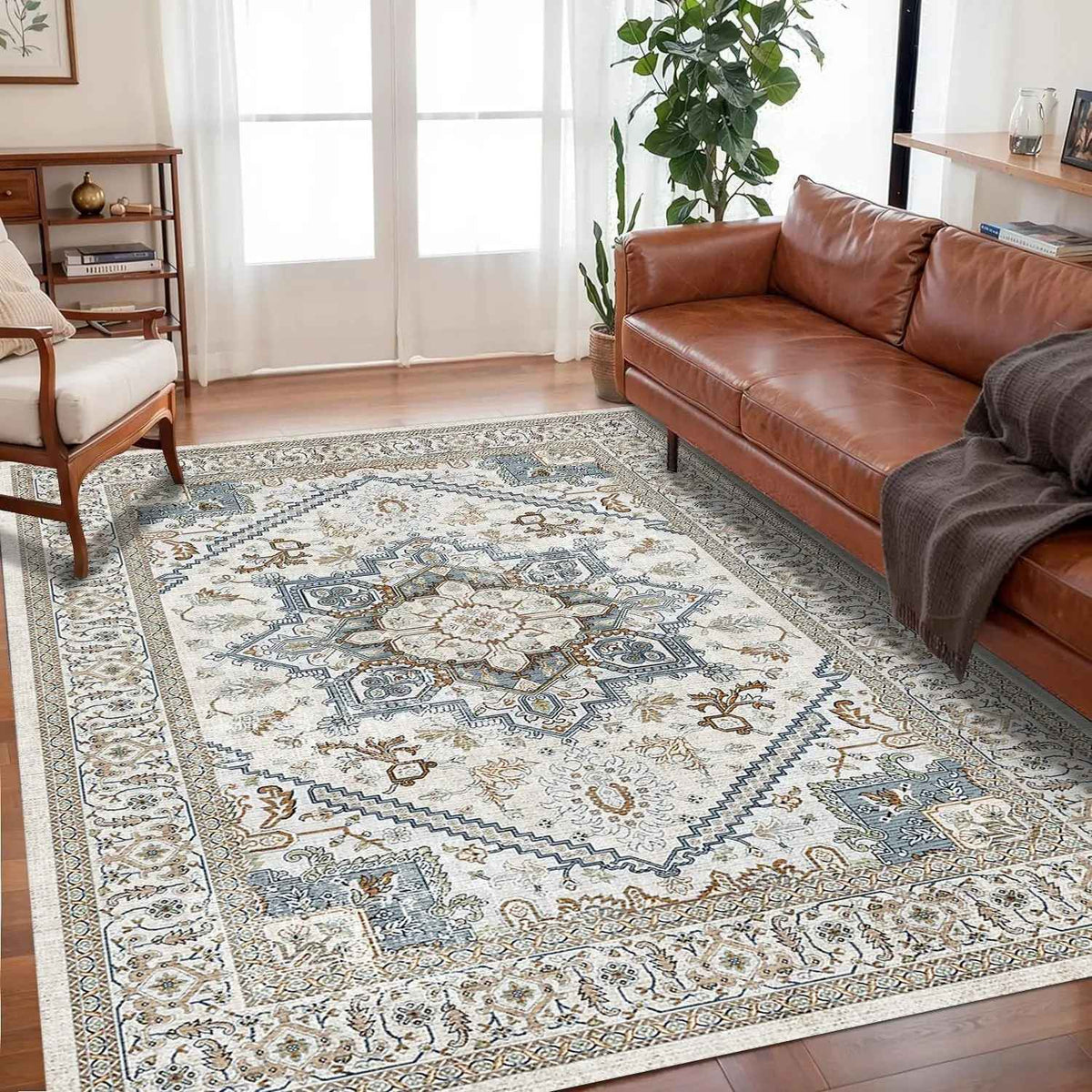 VIKAMA Bohemian Crystal Velvet Anti Slip Carpet For Living Room ,Floor Bedroom Big Size Rugs, Sofa Mats, Study,Home Decoration