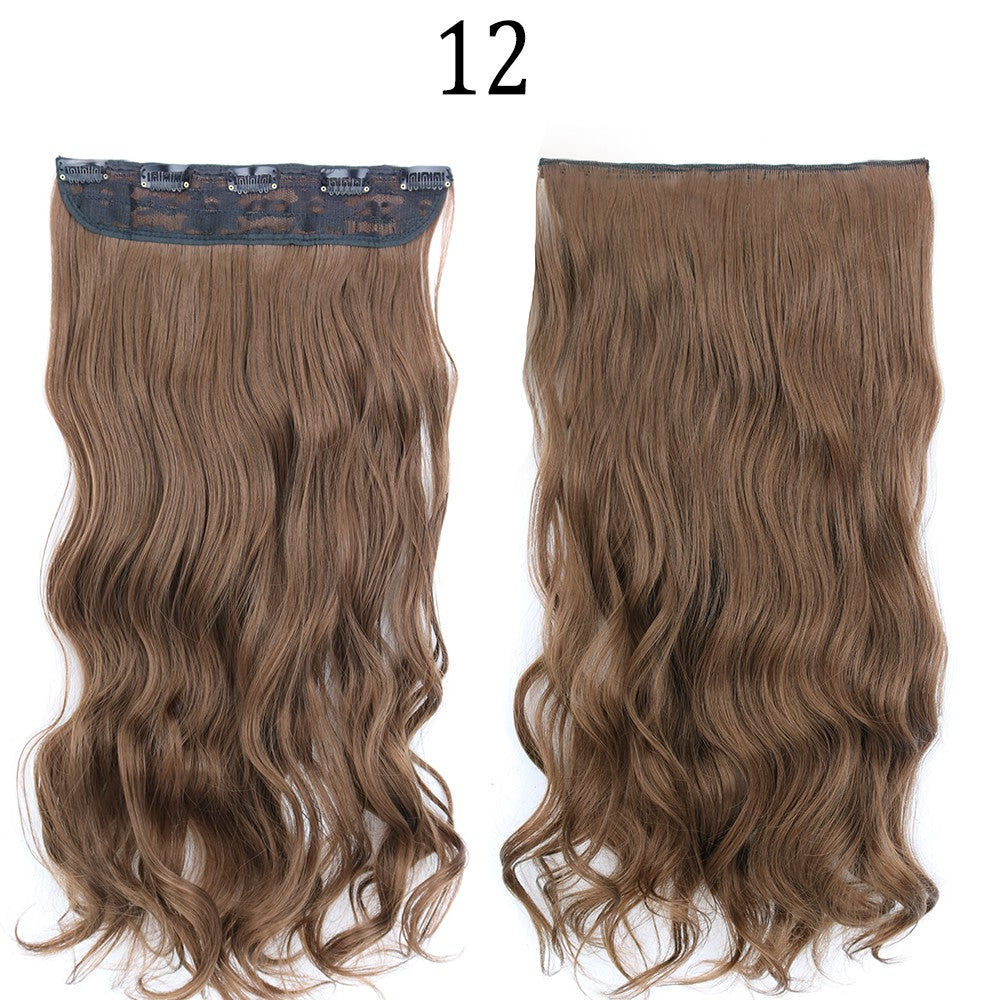 Synthetic Long Straight 5 Clip In Hair Extensions 22’‘ High Resistant Temperature Fiber Black Brown Blonde Hairpiece