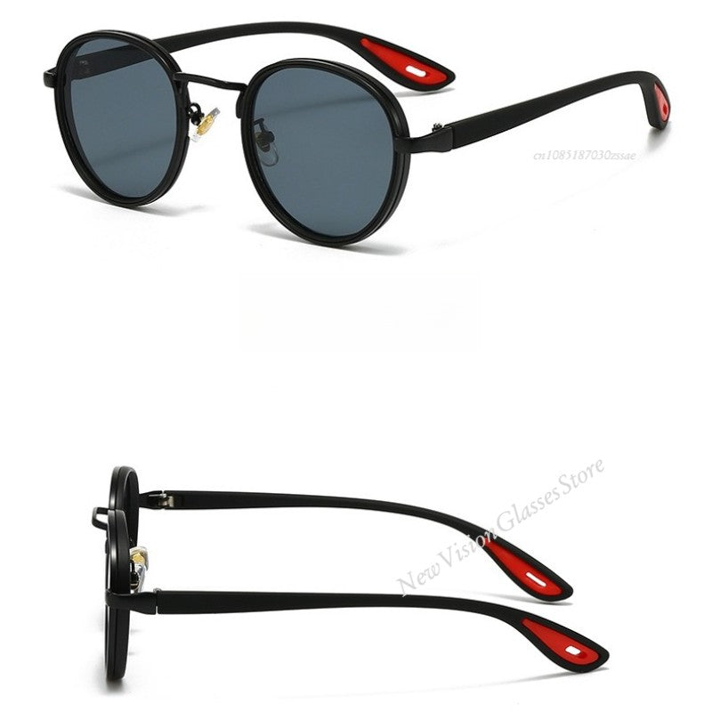 Vintage Designer Outdoor Sunglasses Men Round Fashion Plastic Titanium High Quality Sun Glasses Man UV Protection Glasses Woman