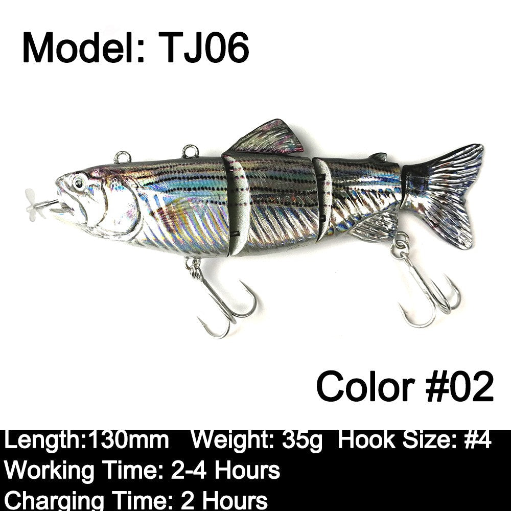 Robotic Swimming Lures 130mm 4 Segements Swimbait 35/54g Fishing Auto Electric Wobblers USB Rechargeable LED Light For Bass Pike