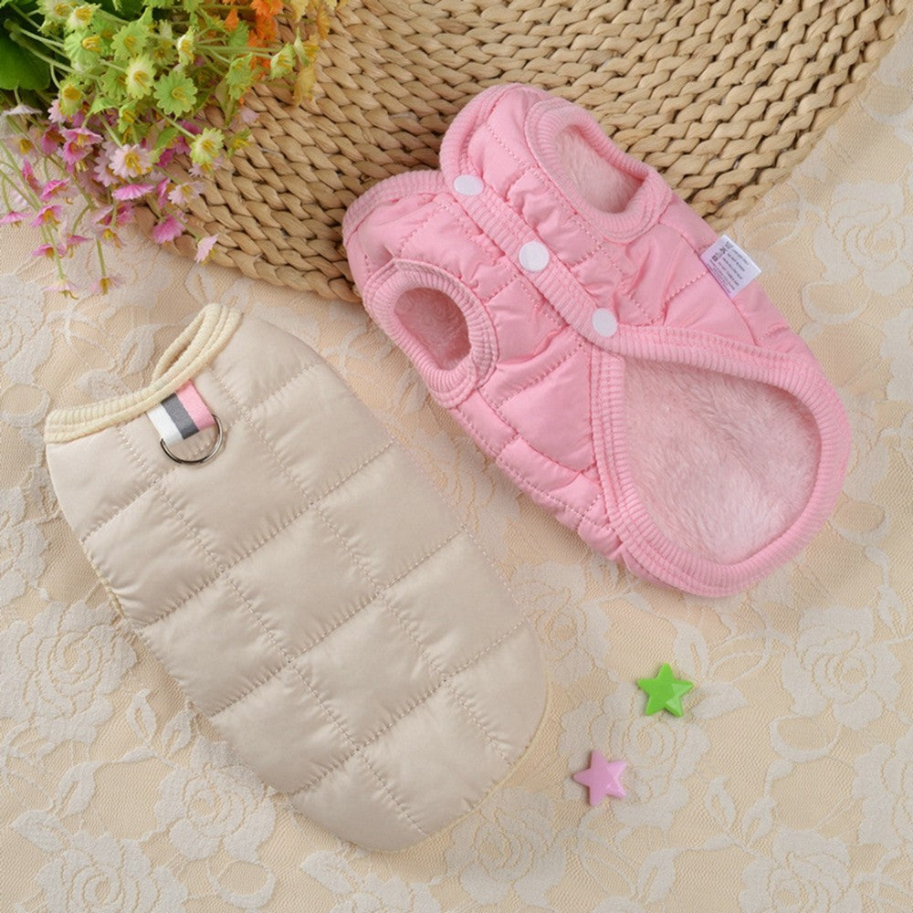 Winter Warm Cotton Padded Jacket Windproof Simple Dogs Vest Coats For Small Medium Dog Puppy French Bulldog Pet Dogs Clothing