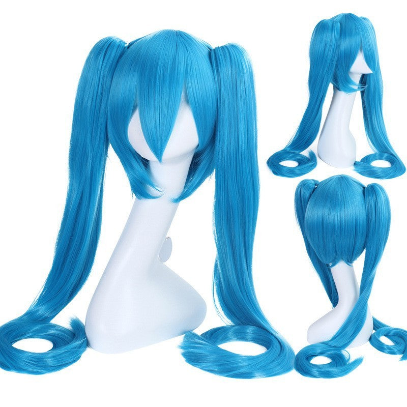 28 Colors Mi Ku Cosplay Wig Long Heat Resistant Synthetic Hair Clip Ponytails Halloween Party Wigs + Wig Cap Snow Mi Ku