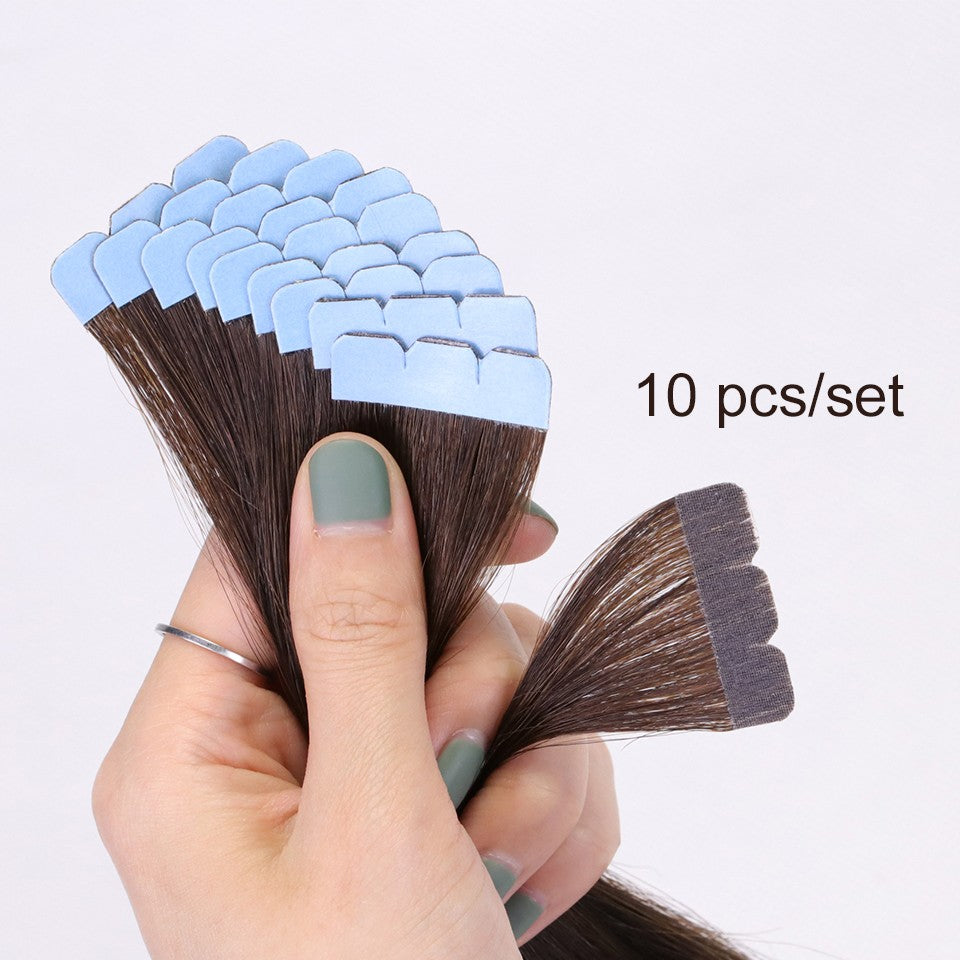 Mini Human Hair Natural Tape in Hair Extentions 3x0.8cm Invisible Tape 10pcs/pack For Side HairShipping from the USA
