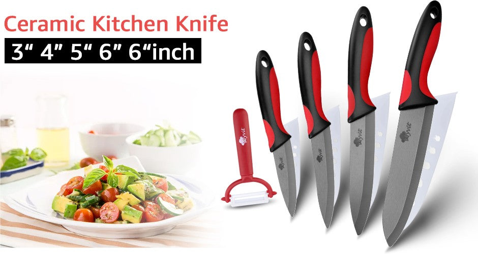 Kitchen Chef Knife Rustproof Fruit Paring Knife Ceramic Knife Household Utility Vegetable Slicing Knives Sharp Black Blades Cook
