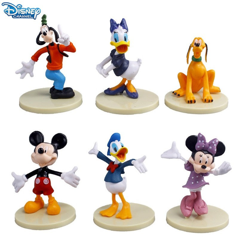 Hot Sales 6pcs/set Disney Mickey Mouse Action Figures Minnie Donald Duck PVC Cake Ornaments Collection Decoration Children Gifts