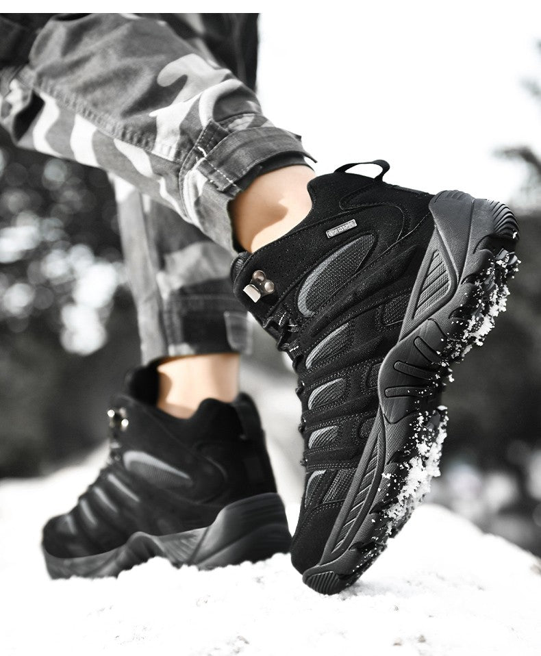New Men High Quality Leather Boots Fishing Hunting Sneakers Desert Combat Men's Boots Outdoor Hiking Shoes Ankle Boots Work Safe