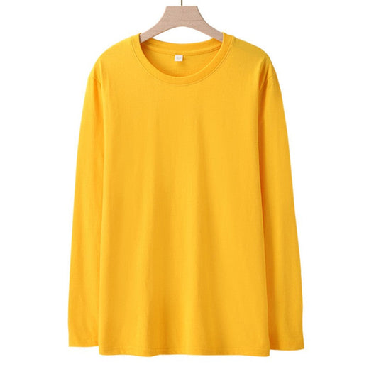 Long Sleeves T-Shirts Men 100% Cotton Tee Tops Male Autumn Basic Plain Color Tshirts Women Normal Fit Size M-5XL Under Wear Man