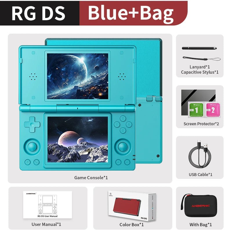 Anbernic RG DS Video Game Console Dual 4.0” IPS Screen Android 14 Support Dual Application On Split Screens & Hall PSP Gifts