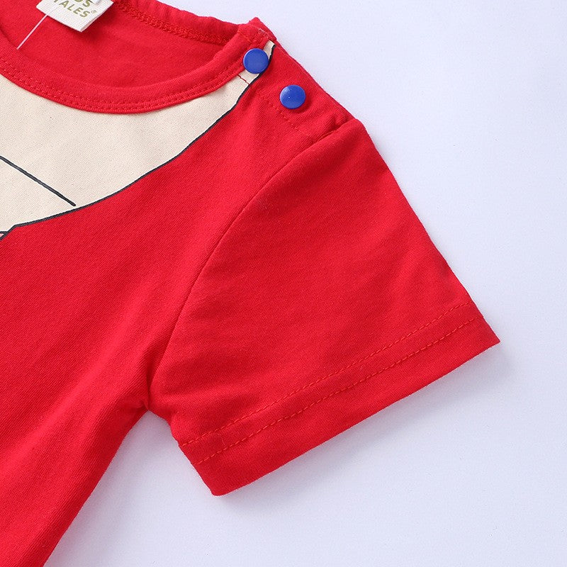 0-2 Years Old Children's Cartoon One-piece Baby Role Play Short-sleeved Romper Kids Cotton Clothes Baby Girl and Boy Clothes