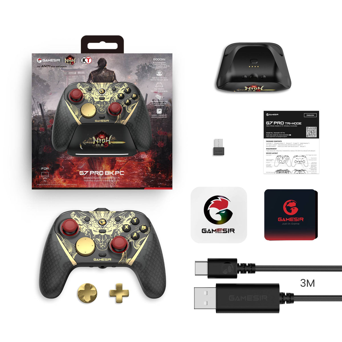 GameSir G7 Pro 8K Nioh 3 Edition Wireless PC Gaming Controller for Nintendo Switch 2, Android, iOS, PC, Steam Controller