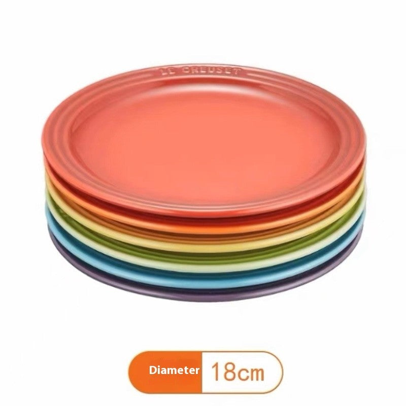 Le Creuset Cool Color Ceramic Dinner Plate Set High-Temperature Resistant 18cm/23cm Flower Plate Kitchen Dining Tableware