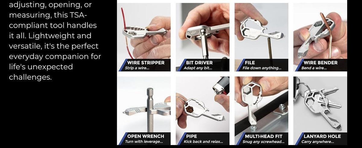 24 in 1 Key Tool Multi functional Stainless Steel Keychain Creative Small Tool Key EDC Key Tool