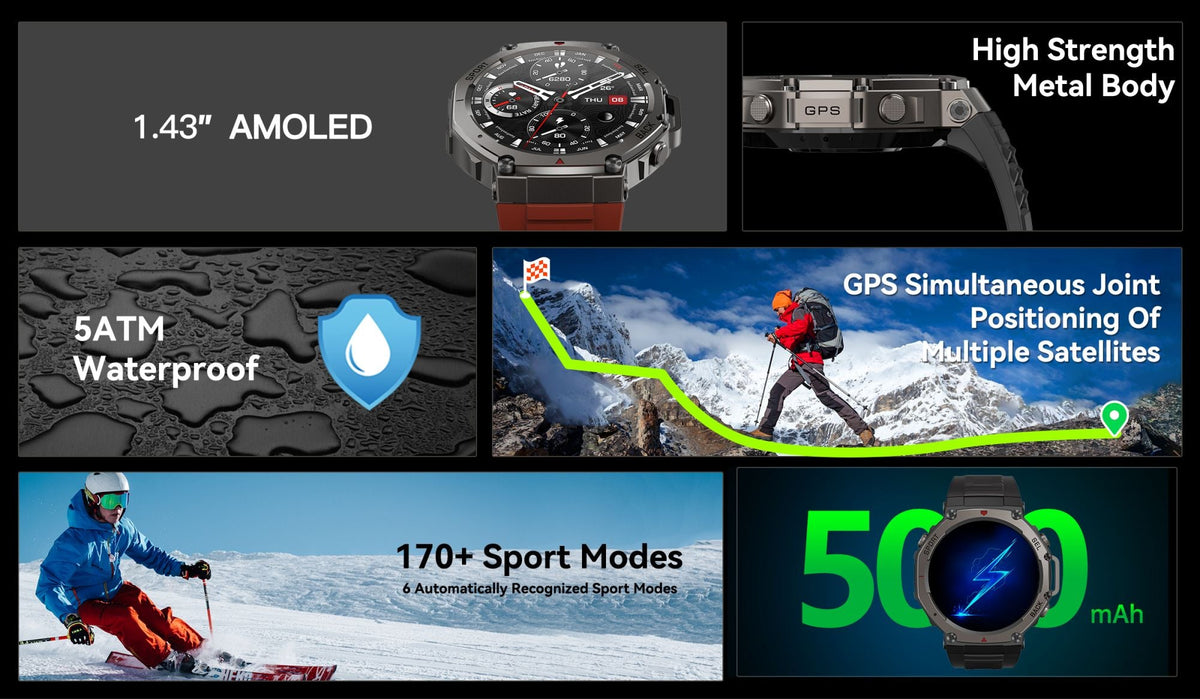 2025 Original T-Rex 3 Ultra Military GPS Smartwatch Built-in GNSS Compass Altimeter 10ATM Waterproof Sports Smartwatch Men Women