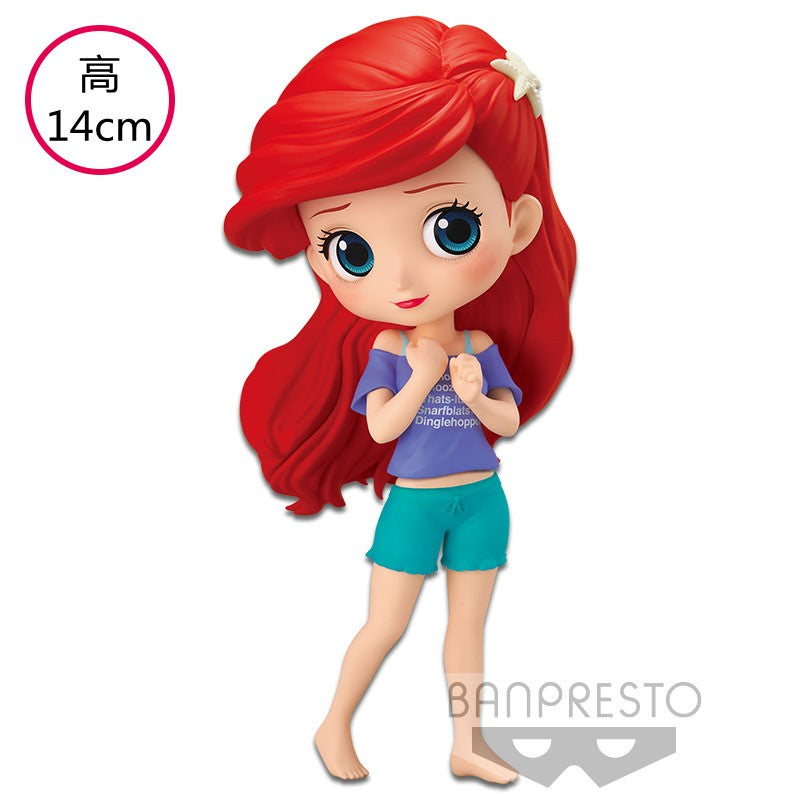 Bandai Disney The Little Mermaid Anime Qposket Characters Ariel Glitter Line Action Figure Collectible Model Toys Birthday Gift