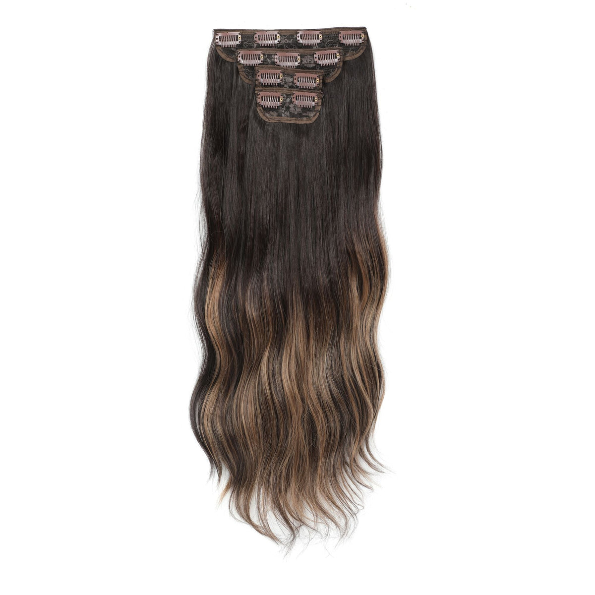 24Inch 61cm Body Wave Synthetic Wavy Blond 27/613 White Clip In Hair Extensions 4Pcs/lot 220g Heat Resistant Fiber