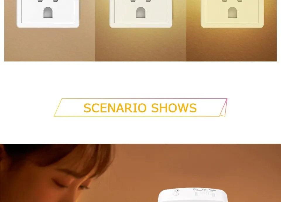 LED Night Light With Motion Sensor Light EU US Plug Socket Lamps Children Night Lights Wireless Wall Bedside Bedroom Night Lamp