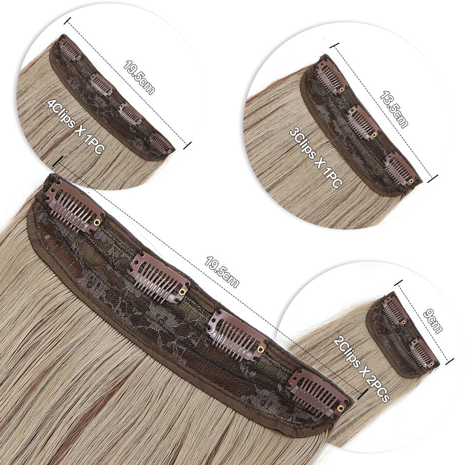 24Inch 61cm Body Wave Synthetic Wavy Blond 27/613 White Clip In Hair Extensions 4Pcs/lot 220g Heat Resistant Fiber