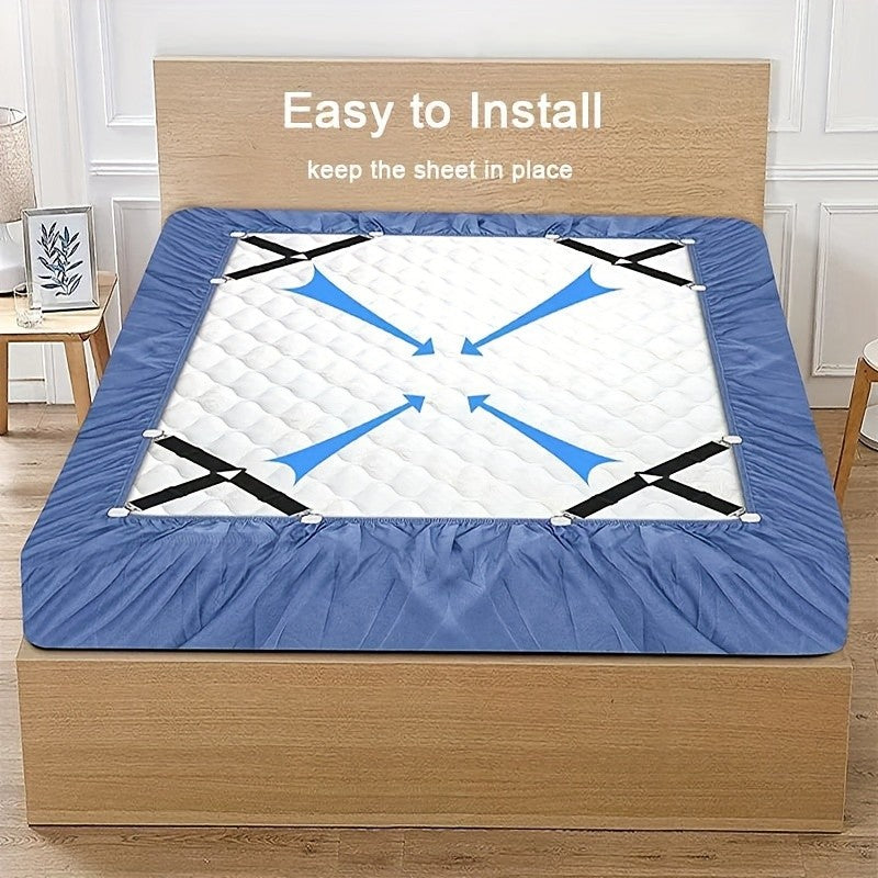 4 Triangular Bed Sheet Fasteners, Bed Sheet Clips, Adjustable Bed Sheet Straps, Mattress Clips, Suitable for Mattress Covers