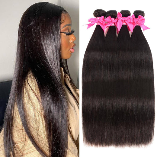 Straight Bundles Human Hair 12A Human Hair 4 Bundles Straight Hair 20 22 24 26 Inch Brazilian Virgin Deal Human Hair Extensions