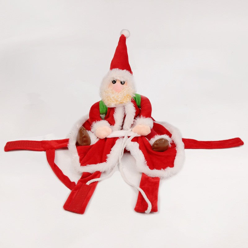 Christmas Dog Costumes Funny Holiday Riding Santa Clause Pet Dress Up for Small Large Dogs Festival New Year Dog Gift Outfit