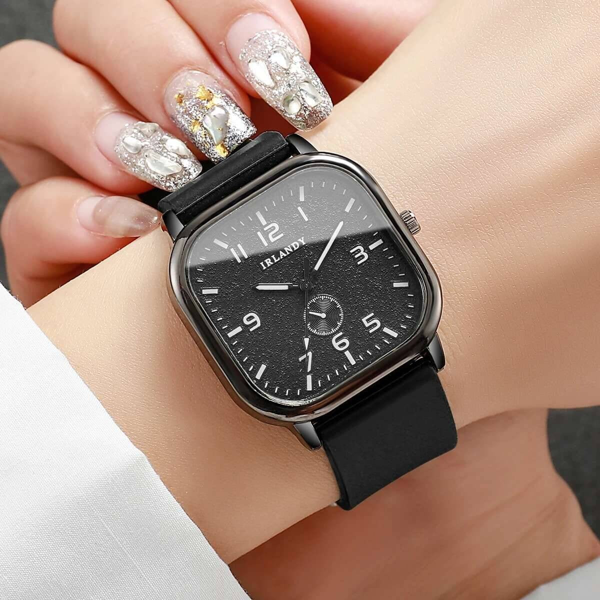 1/2/3PCS Fashion Square Women Watches Casual Silicone Strap Quartz Watches Sports Wristwatch For Men Women Students?Without Box?