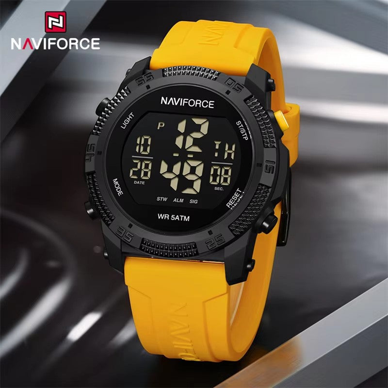 NAVIFORCE Brand Original Men Fashion Watch Water Resistant Personality Wristwatches Luxury Silicone Strap Electronic Clock 2024