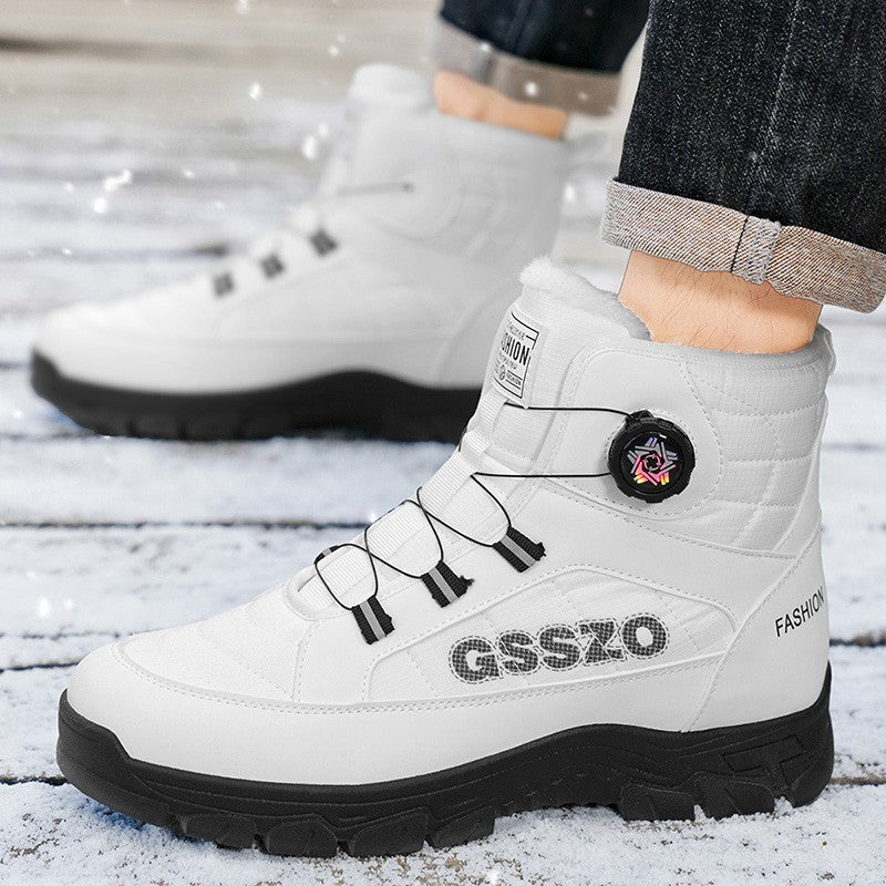 Winter New Swivel Buckle Fleece Waterproof Snow Boots Outdoor Non-slip and Wear-resistant