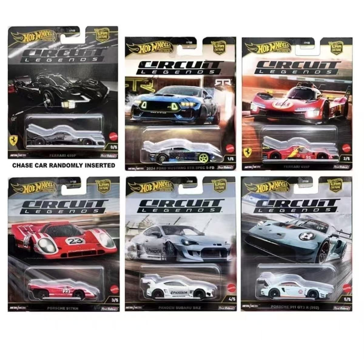 Genuine Hot Wheels Car Culture Series Ferrari Porsche Mustang Subaru 2025 K Case (Mix 5) Circuit Legends Premium 1:64 Car Gift