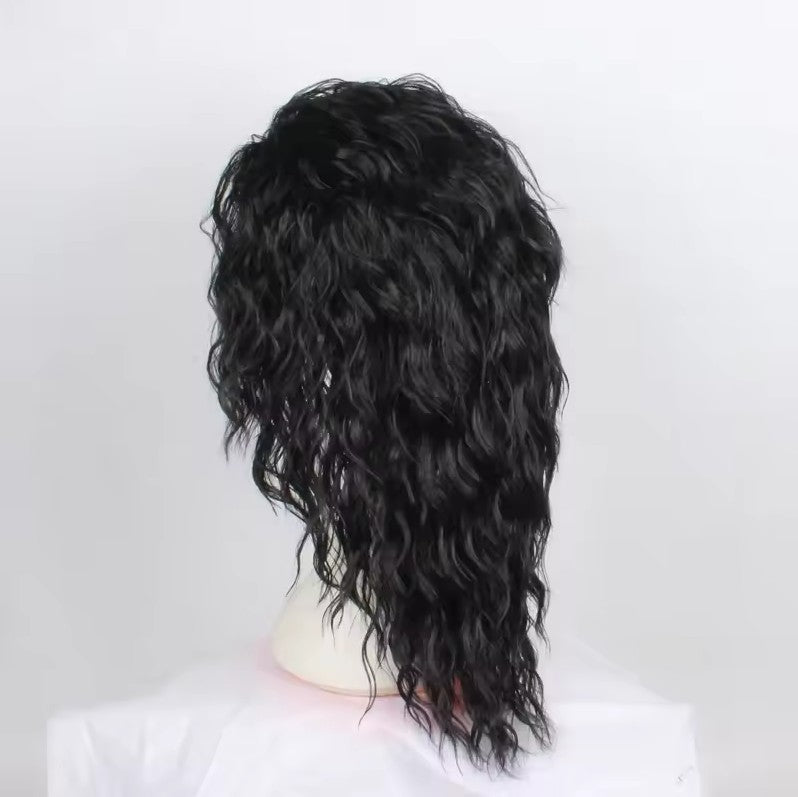 Michael Jackson Cosplay Wig Or Glasses MJ Long Black Curly Synthetic Wig Hair Headwear Halloween Cosplay Wigs Accessories Prop