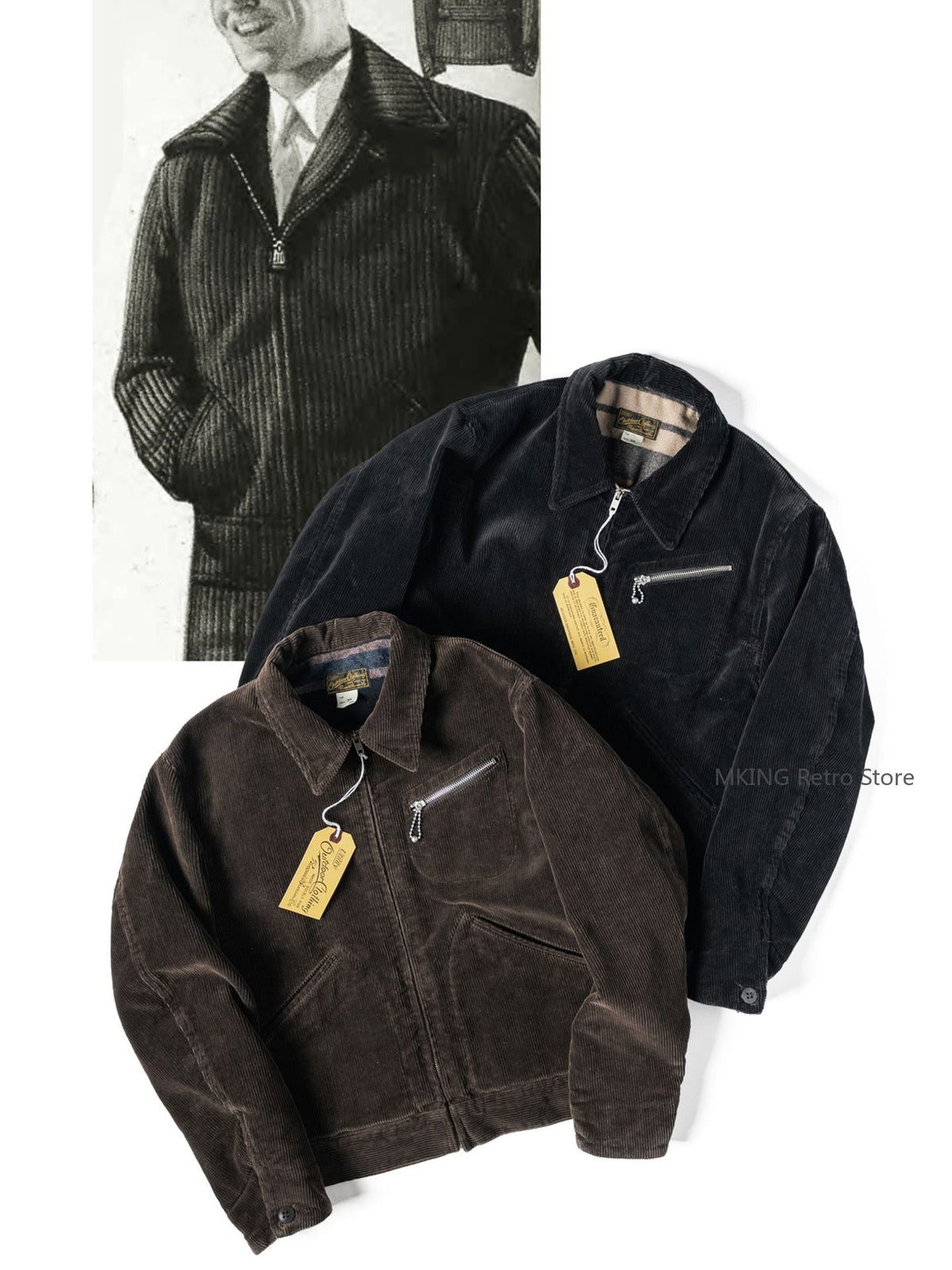 Rugged Bronson Thickened Heavy Corduroy Coat Cossack Short Jacket Fleece Liner Jacket Cool