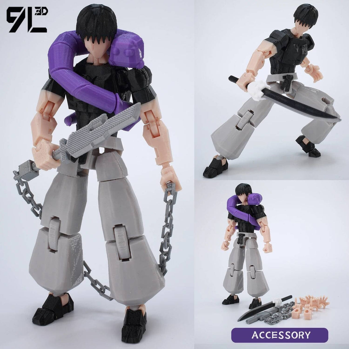 9L3D Printed Anime Jujutsu Kaisen Sukuna Yuji Yuta Satoru Gojo Lucky Dummy 13 Movable Shapeshift Action Figures Mannequin Toys