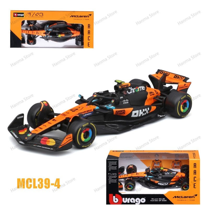 New 2025 F1 Bburago 1:43 Mclaren Mcl39 Miami Gp Monaco Gp Amg W16 F1 Alloy Miniature Diecast Model F1 Champion Mcl38 Toys Gift