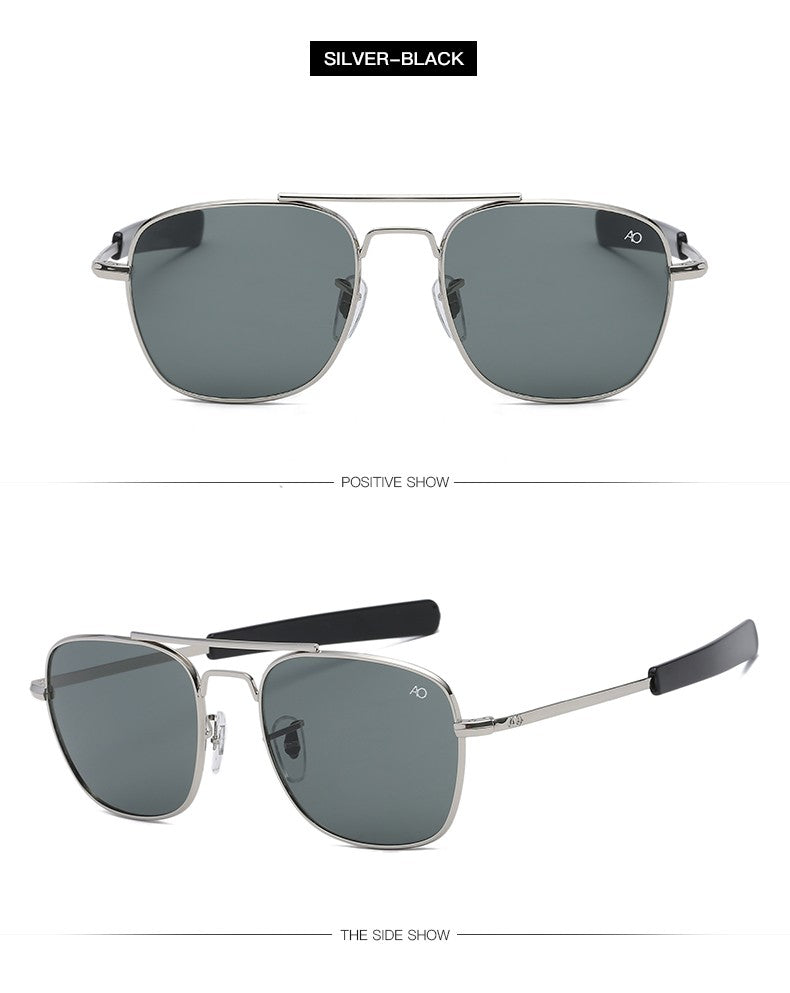 Fashion Aviation Sunglasses Men Luxury Brand Designer Square Sun Glasses for Male American Army Military Oculos