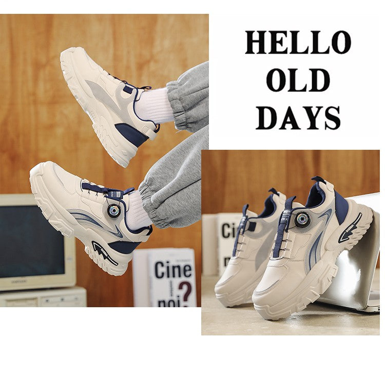 Autumn New Men's Sneakers Versatile High-Top Trendy Thick-Soled Running Shoes Casual Fashion Shoes Suitable for Outdoor Sports