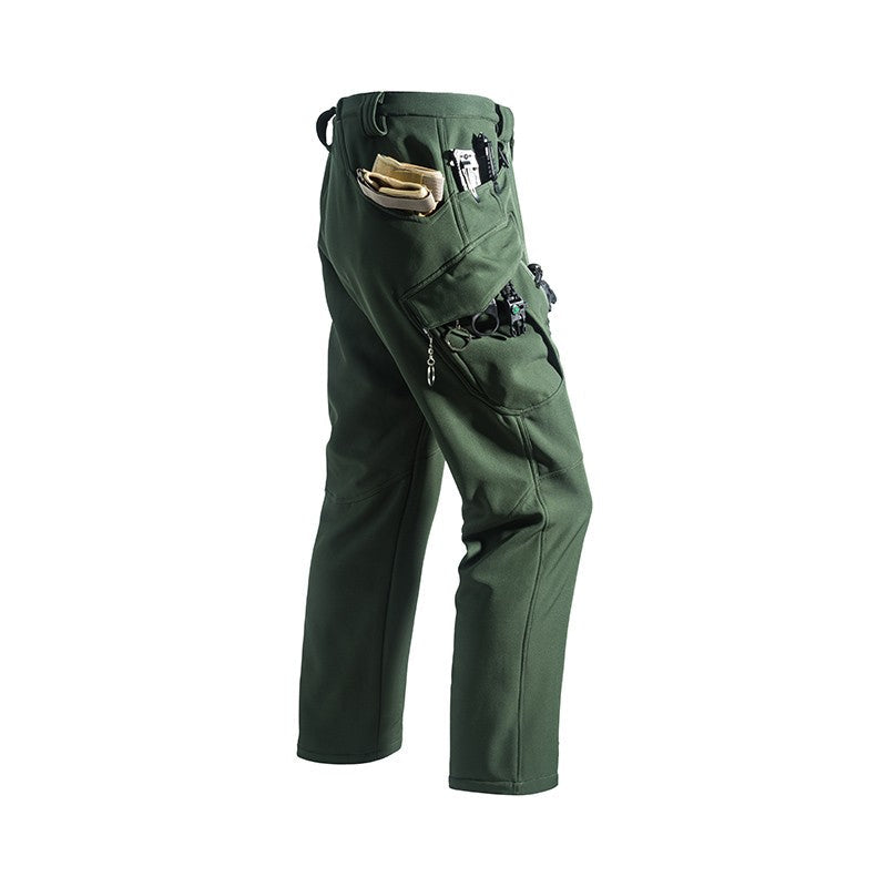 Men's Winter Autumn Fleece Softshell Pants Tactical Military Combat Cargo Trousers Hiking Camping Climbing Casual Sportwears