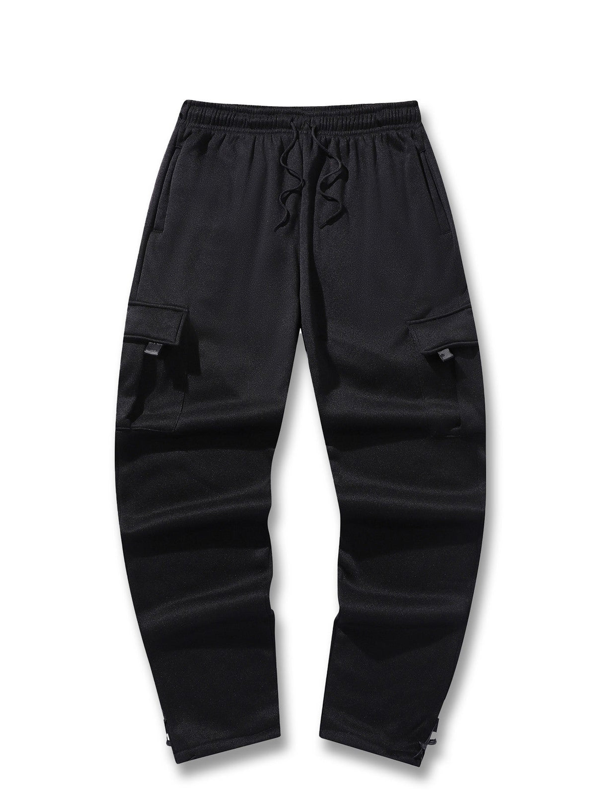 Mens Sweatpants Straight Fit Casual Pants Autumn Winter Men Running Jogger Sports Gym Trousers Solid Color Multi-pocket Pants