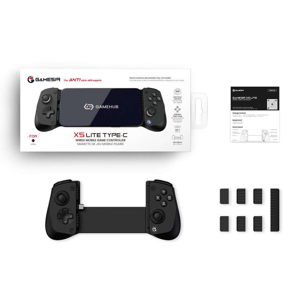 Original GameSir X5 Lite Type-C Mobile Gaming Controller with Membrane Hair Triggers ,Gamesir Hall Effect Sticks for IOS Android