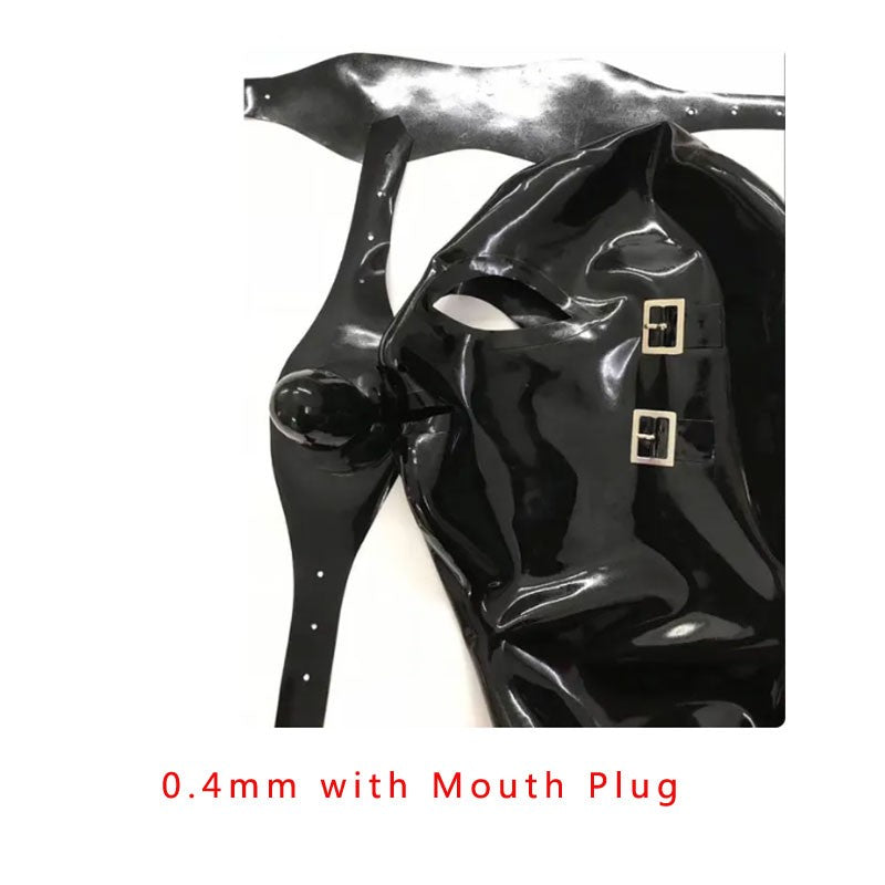 Latex Catsuit Sexy Fetish Hoods 100% Natural Latex Materials with Back Zip Adults Latex Mask Unisex Handmade Head