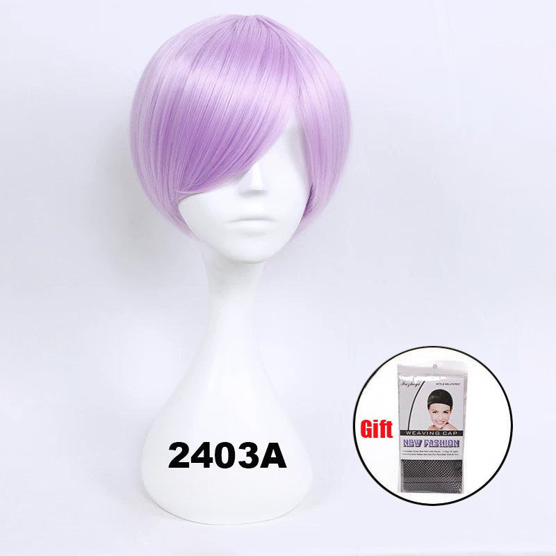 Snoya 30cm synthetic short Wig purple blue red yellow high temperature fiber Wig Costume Party Cosplay Wig 23 colors