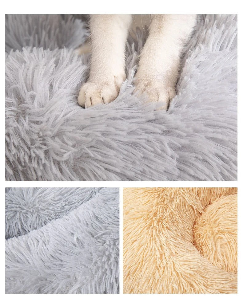 Round Cat Beds House Soft Long Plush Nest Pet Bed For Dogs Basket Pet Products Cushion Mat Animals Sleeping Sofa Suit For Winter