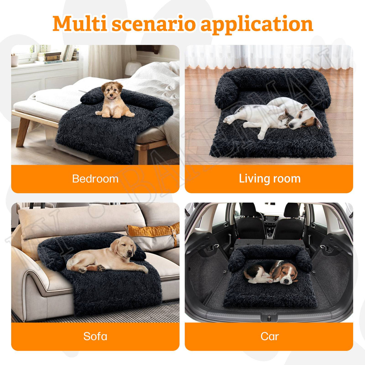 Washable blanket Sofa cover Large dog bed Sofa plush dog pet House sofa cushion plush warm kennel pet cat puppy cushion. Winter