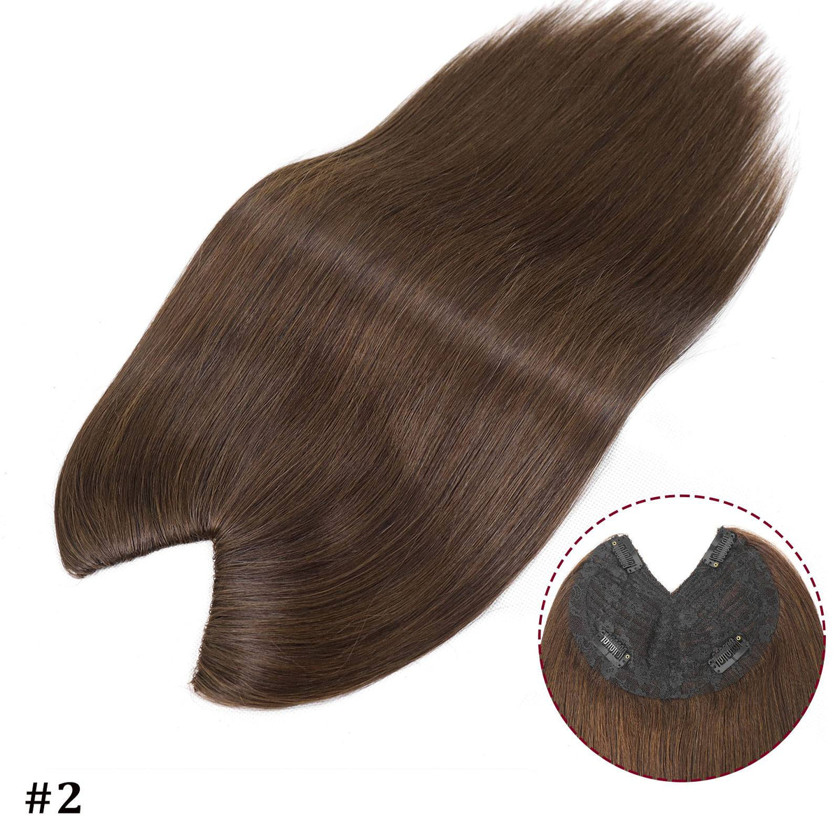 V Shape Clip In Human Hair Extensions Invisible Brown Blonde Highlight Toppers For Women Straight Brazilian Remy Hair 16Inch