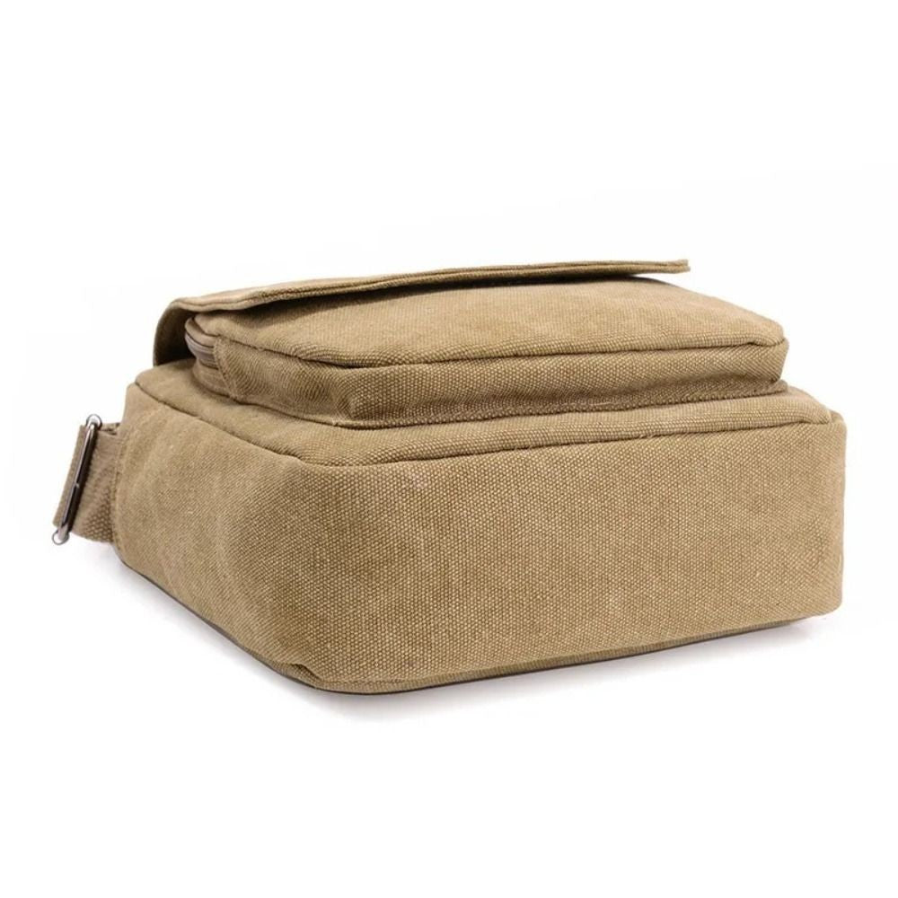Vintage Canvas Men Crossbody Bag Anti-theft Large Capacity Outdoor Small Bag Wear-resistant Business Cashier Wallet Shoulder Bag