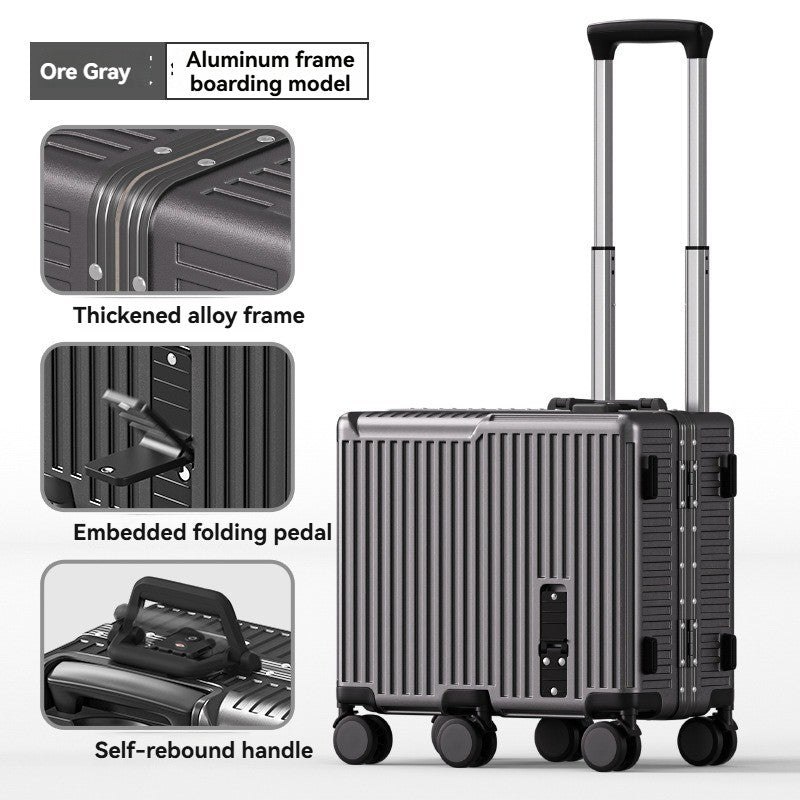 Children's luggage, a 20-inch aluminum frame carry-on suitcase for girls, a boy's travel code suitcase for kids