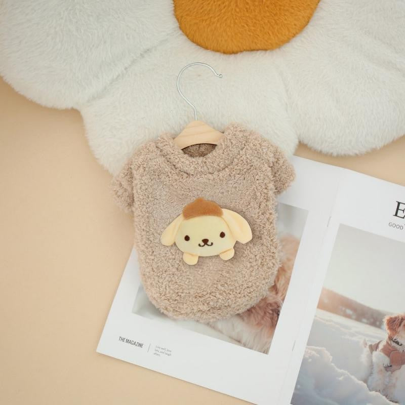 Sanrio Kuromi Double-Sided Velvet Hoodie for Dogs Cats Autumn Winter Warm, Flannel Dog Clothes Thickened Cat Jacket Pet Supplies
