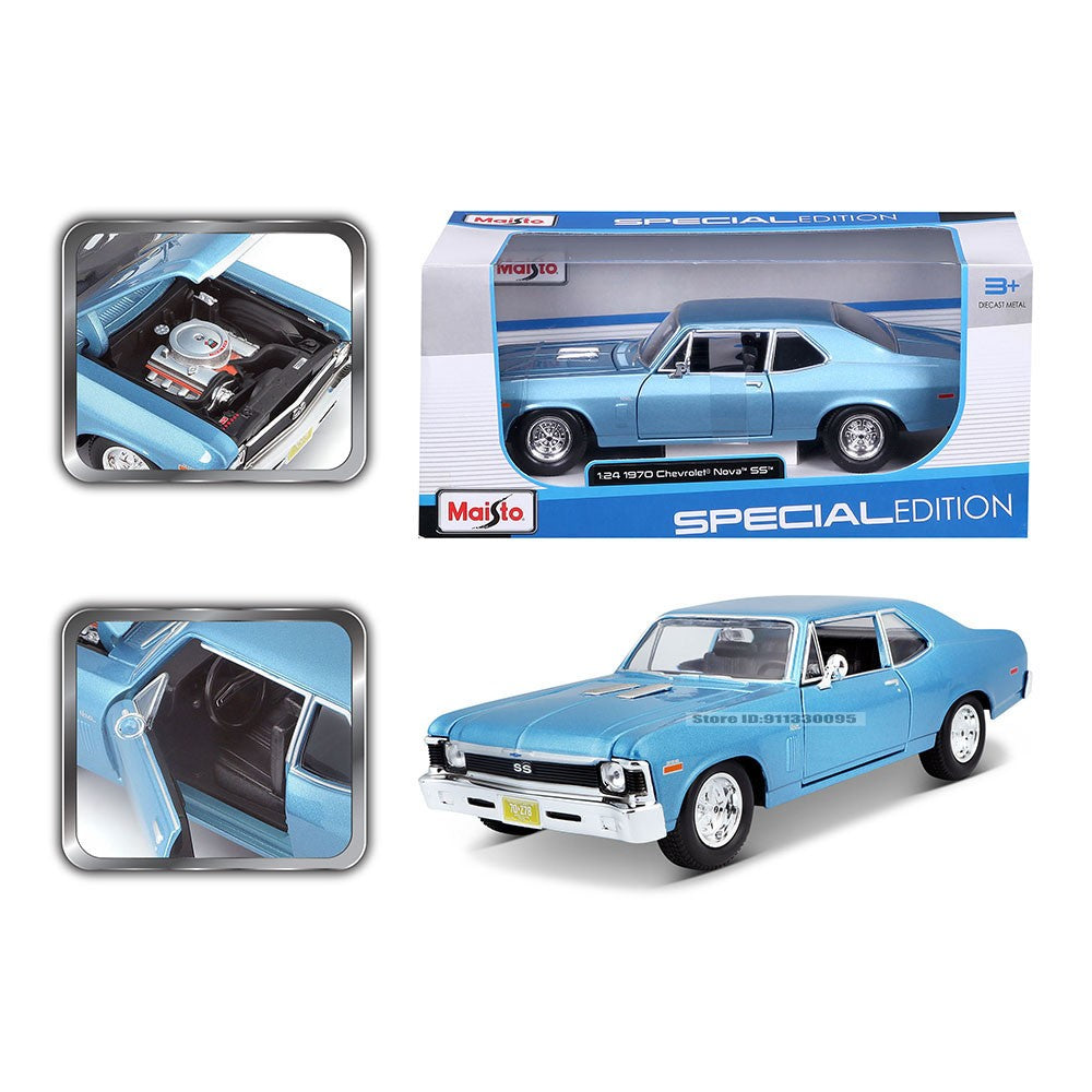 Maisto 1:24 1970 Chevrolet NOVA SS alloy car model die-casting static precision model collection gift toy tide play